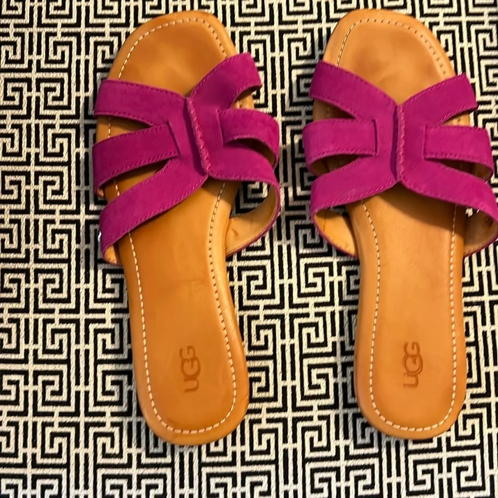 UGG Tuolumne Fuchsia Pink Suede Slide Sandals Womens 8.5 Flat Strappy 1119755‎